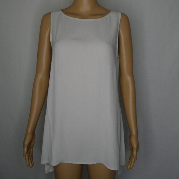 Eileen Fisher Sleeveless Side Slit Tank Top Shell - Picture 1 of 7